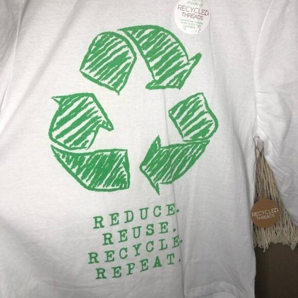 Recycled Threads Reduce Reuse Recycle Shirt LARGE - Picture 3 of 3